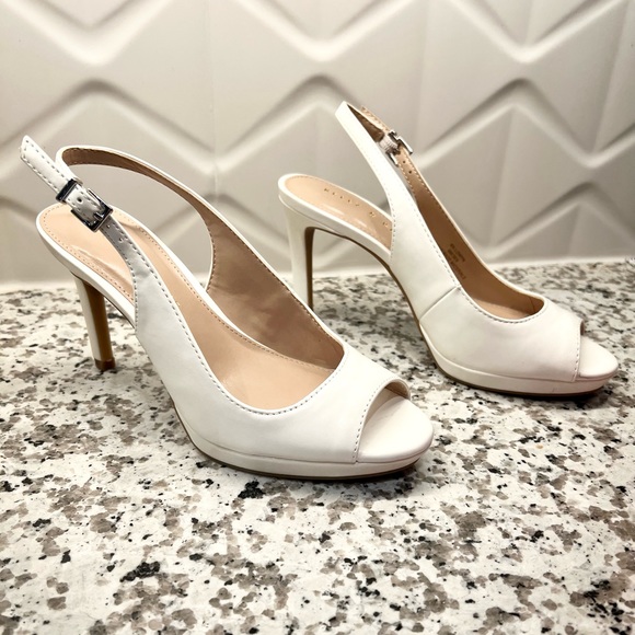 White Lowry Kelly & Katie Heels Shoes 6M NWT - Picture 10 of 13